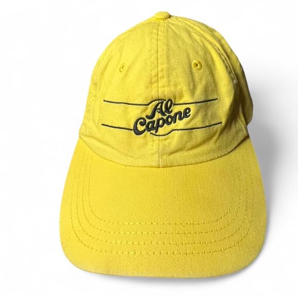 VINTAGE Yellow Al Capone Cigars Embroidered Baseball Dad Cap - Picture 4 of 6
